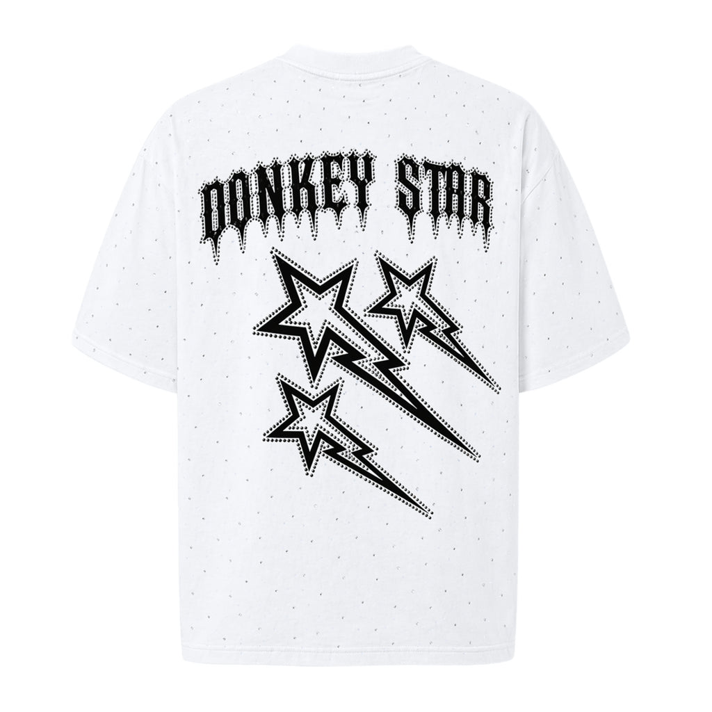 Donkey Rhinestone Tee "White Glow"