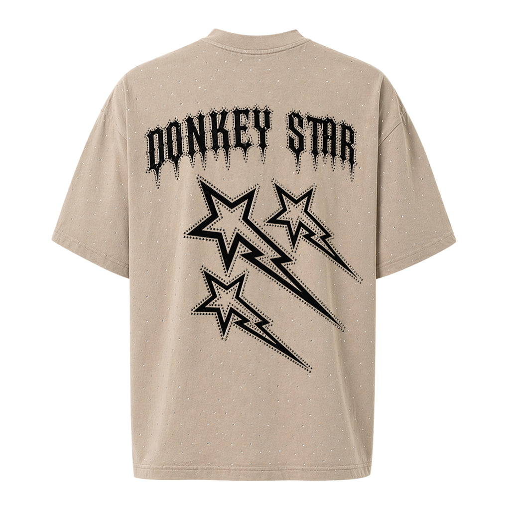 Donkey Rhinestone Tee "Desert Beige"